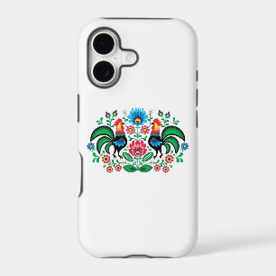 Polish floral embroidery, traditional folk pattern