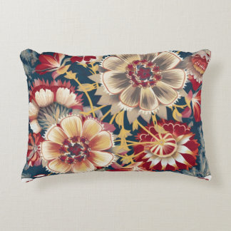 Polish Floral Stamp – Intricate Flower Pattern Accent Pillow