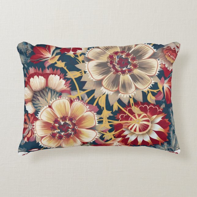 Polish Floral Stamp – Intricate Flower Pattern  Accent Pillow (Front)