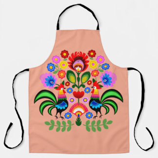 Polish folk art - floral embroidery pattern apron