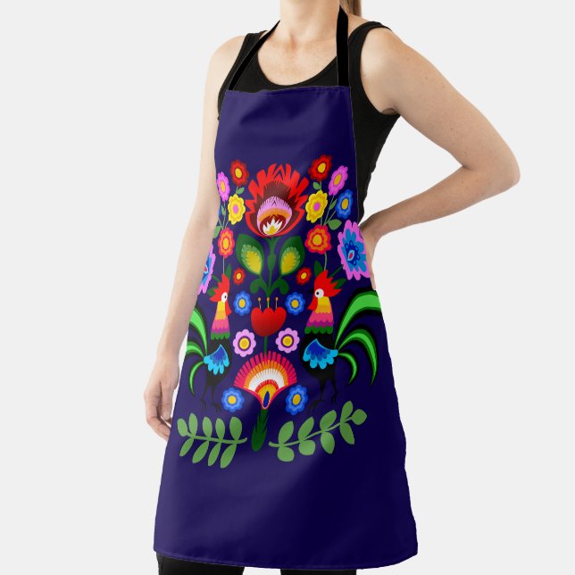 Polish folk art - floral embroidery pattern apron (Insitu)