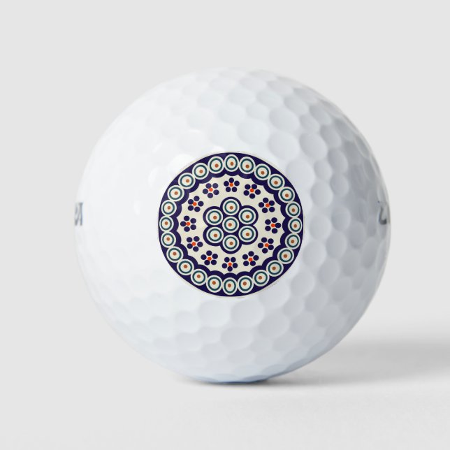 Polish folk art - floral pattern Golf Balls (Front)