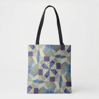 Polish Folk Art-Patchwork Quilt-Hand-Sewn Look Tote Bag