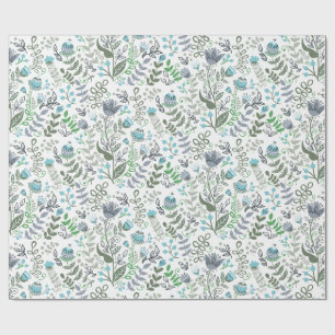 Polish Folk Art Whimsical Flower Pattern  Wrapping Paper