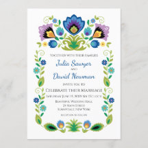 Polish Folk Flowers Blue Lavender