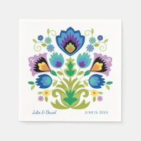 Polish Folk Flowers Blue Lavender