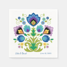 Polish Folk Flowers Blue Lavender