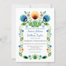 Polish Folk Flowers Lavender and Yellow