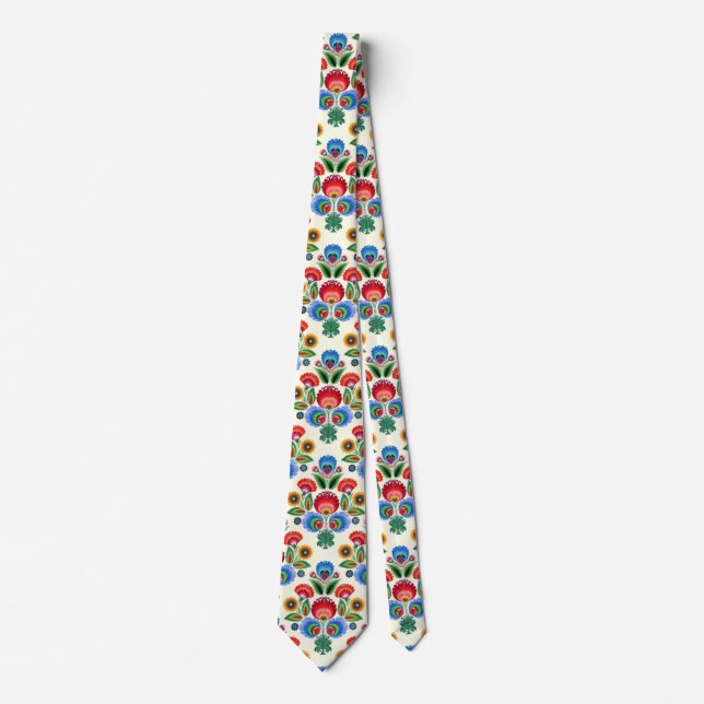 Polish Folk Flowers Tie (Front)
