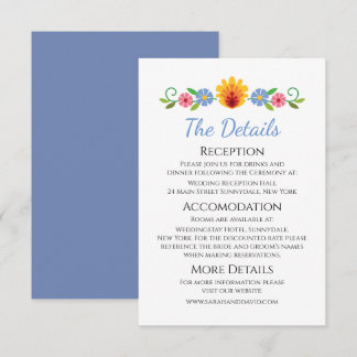 Polish Folk Flowers Yellow Wedding Enclosure Card