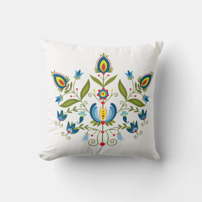 polish folk throw pillow (Front)