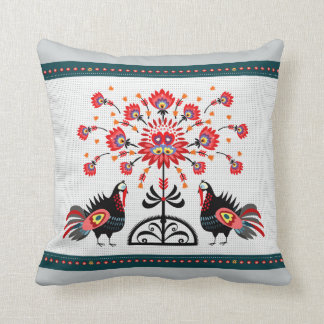 polish folk throw pillow