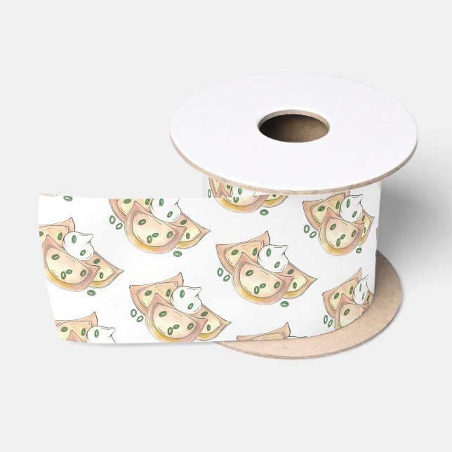 Polish Food Pierogi Dumplings Slovakian Pierogies Satin Ribbon (Spool)
