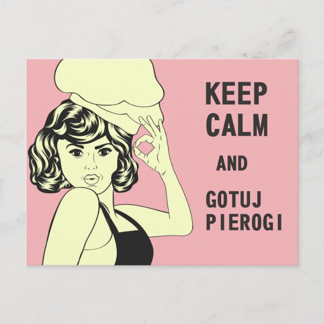 Polish Funny Saying Pierogi Postcard (Front)