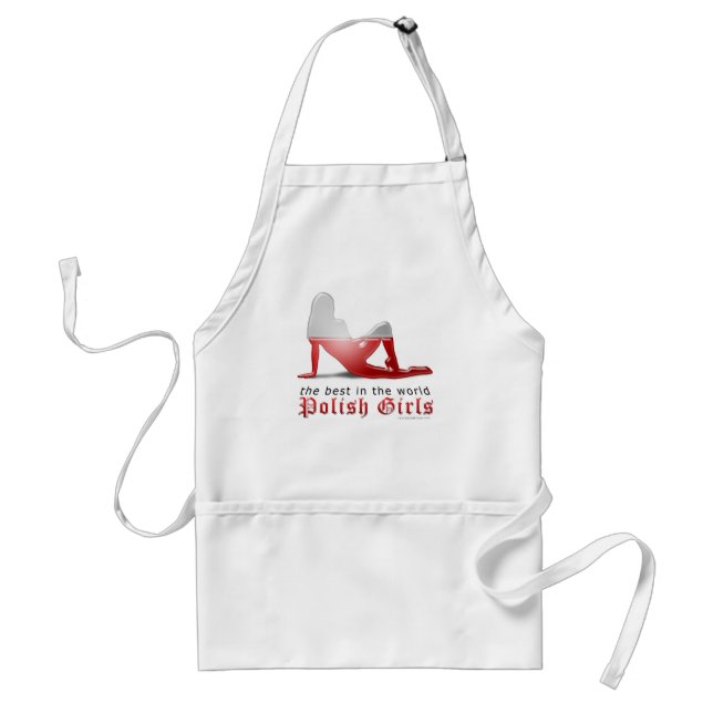 Polish Girl Silhouette Flag Standard Apron (Front)