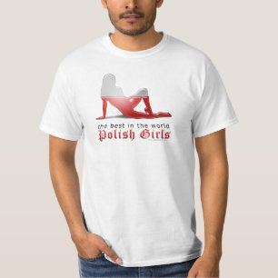 Polish Girl Silhouette Flag T-Shirt
