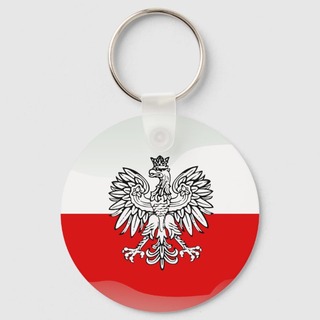Polish glossy flag keychain (Front)