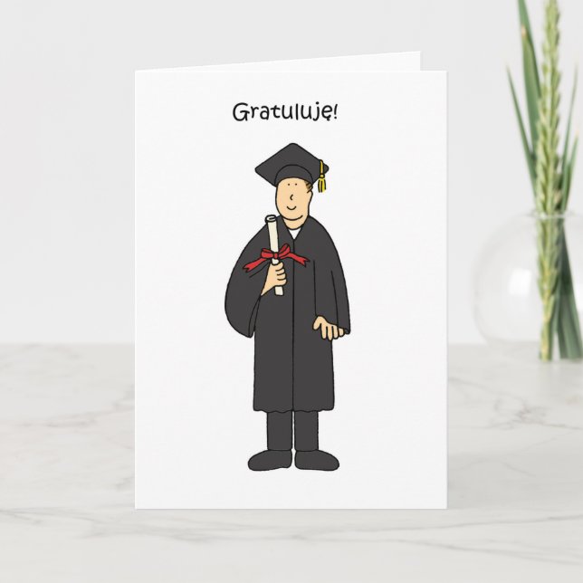 Polish Graduation Congratulations for Him Card (Front)
