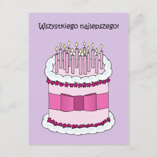 Polish Happy Birthday Wszystkiego Najlepszego Postcard