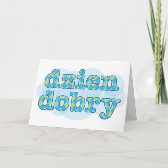 polish Hello - dzien dobry argyle Card (Front)