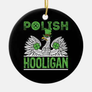 Polish Hooligan St. Patrick's Day  Ceramic Ornament