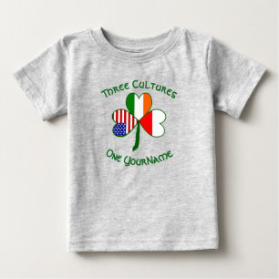 Polish Irish American Shamrock Flag Personalized  Baby T-Shirt