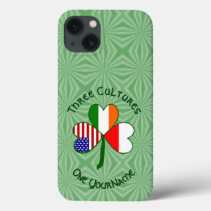 Polish Irish American Shamrock Flag Personalized iPhone 13 Case