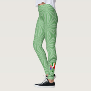 Polish Irish American Shamrock Flag Personalized  Leggings