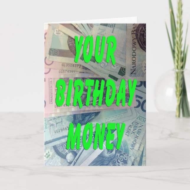 Polish Loti Birthday Money Card (Front)