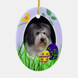 Polish Lowland Sheepdog Easter Ornament
