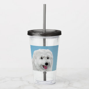 Polish Lowland Sheepdog Painting - Dog Art Acrylic Tumbler