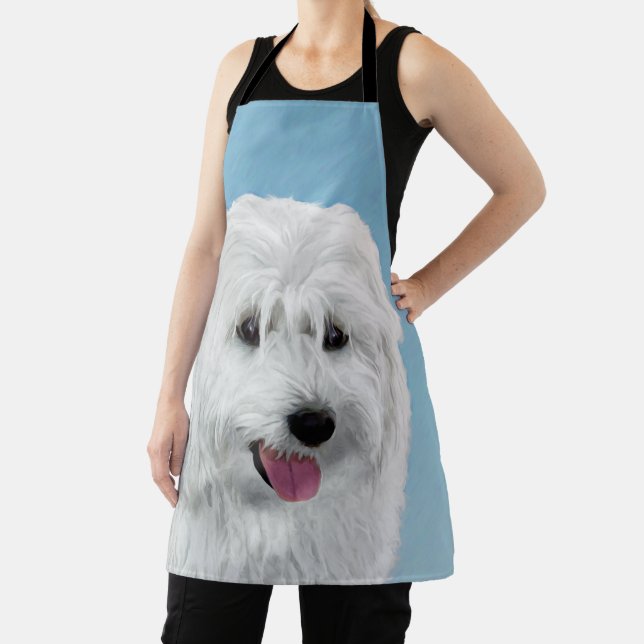 Polish Lowland Sheepdog Painting - Dog Art Apron (Insitu)