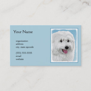 Polish Lowland Sheepdog Painting - Dog Art Business Card