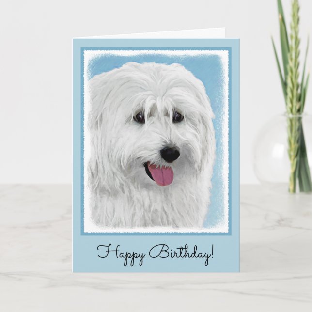 Polish Lowland Sheepdog Painting - Dog Art Card (Front)