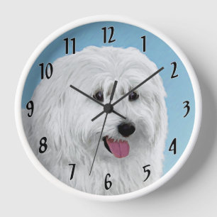 Polish Lowland Sheepdog Painting - Dog Art Clock
