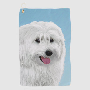 Polish Lowland Sheepdog Painting - Dog Art Golf Towel