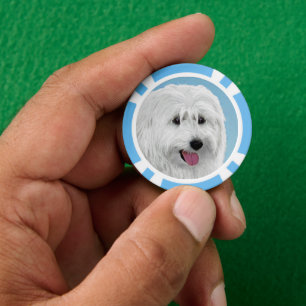 Polish Lowland Sheepdog Painting - Dog Art Poker Chips