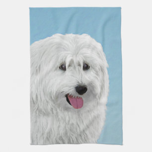 Polish Lowland Sheepdog Painting - Original Dog Ar Kitchen Towel