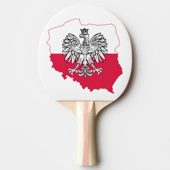 Polish Map Flag Ping Pong Paddle (Front)