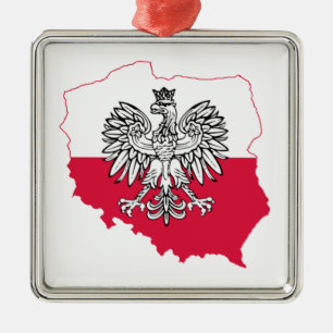 Polish Map Flag Premium Ornament