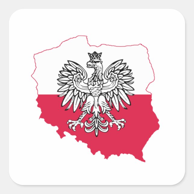 Polish Map Flag Sticker (Front)