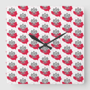Polish Map Flag Wall Clock