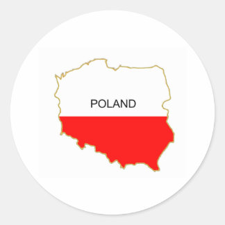 Polish Map png Classic Round Sticker