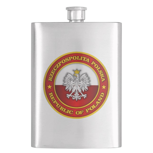 Polish Medallion Hip Flask (Front)