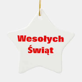 POLISH MERRY CHRISTMAS CERAMIC ORNAMENT
