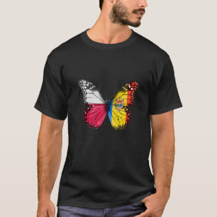 Polish Moldovan Flag Butterfly T-Shirt