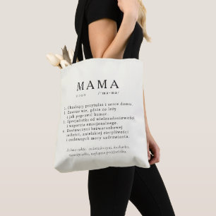 Polish Mom Gift - MAMA Definition Ecru Tote Bag