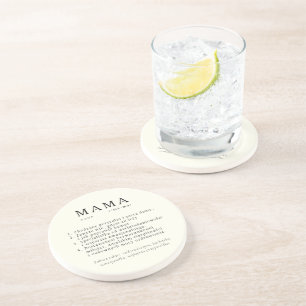 Polish Mom Gift - MAMA Definition Round Ecru Coaster