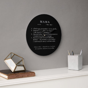 Polish Mum Gift - MAMA Definition Large Clock