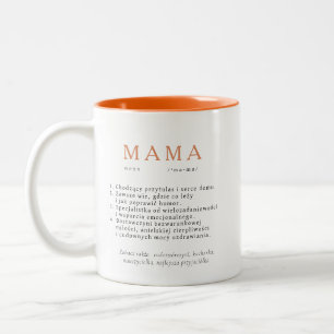 Polish Mum Gift - MAMA Definition Orange Two-Tone Coffee Mug